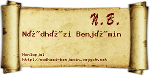 Nádházi Benjámin névjegykártya