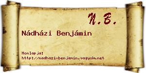 Nádházi Benjámin névjegykártya