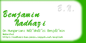 benjamin nadhazi business card
